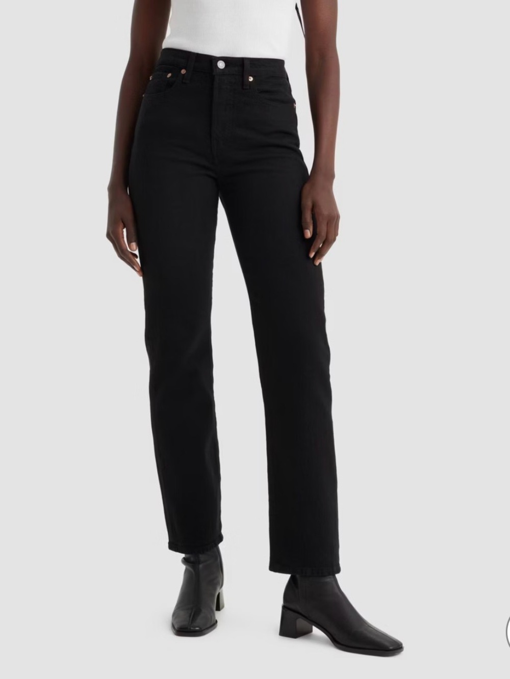 Levis black wedgie straight jeans